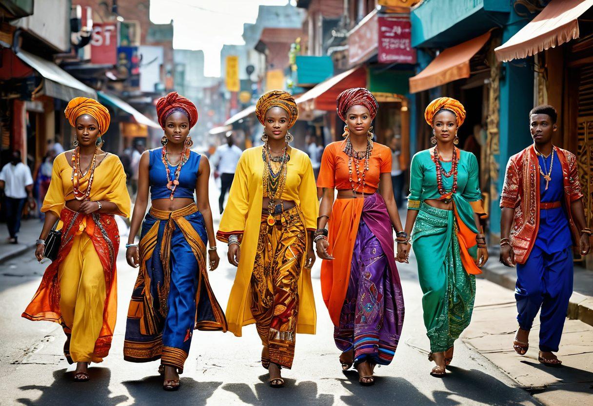 A lively street scene showcasing diverse individuals dressed in vibrant ethnic fashion, engaged in flirtatious interactions. Incorporate colorful textiles, intricate patterns, and modern accessories to reflect both traditional and contemporary aesthetics. Use a warm, inviting atmosphere filled with playful gestures and romantic vibes. Capture the essence of a bustling city with elements of culture and style. vibrant colors. super-realistic.